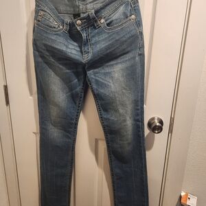 Miss Me Women's Blue Straight Jeans 30x33 Mid Rise